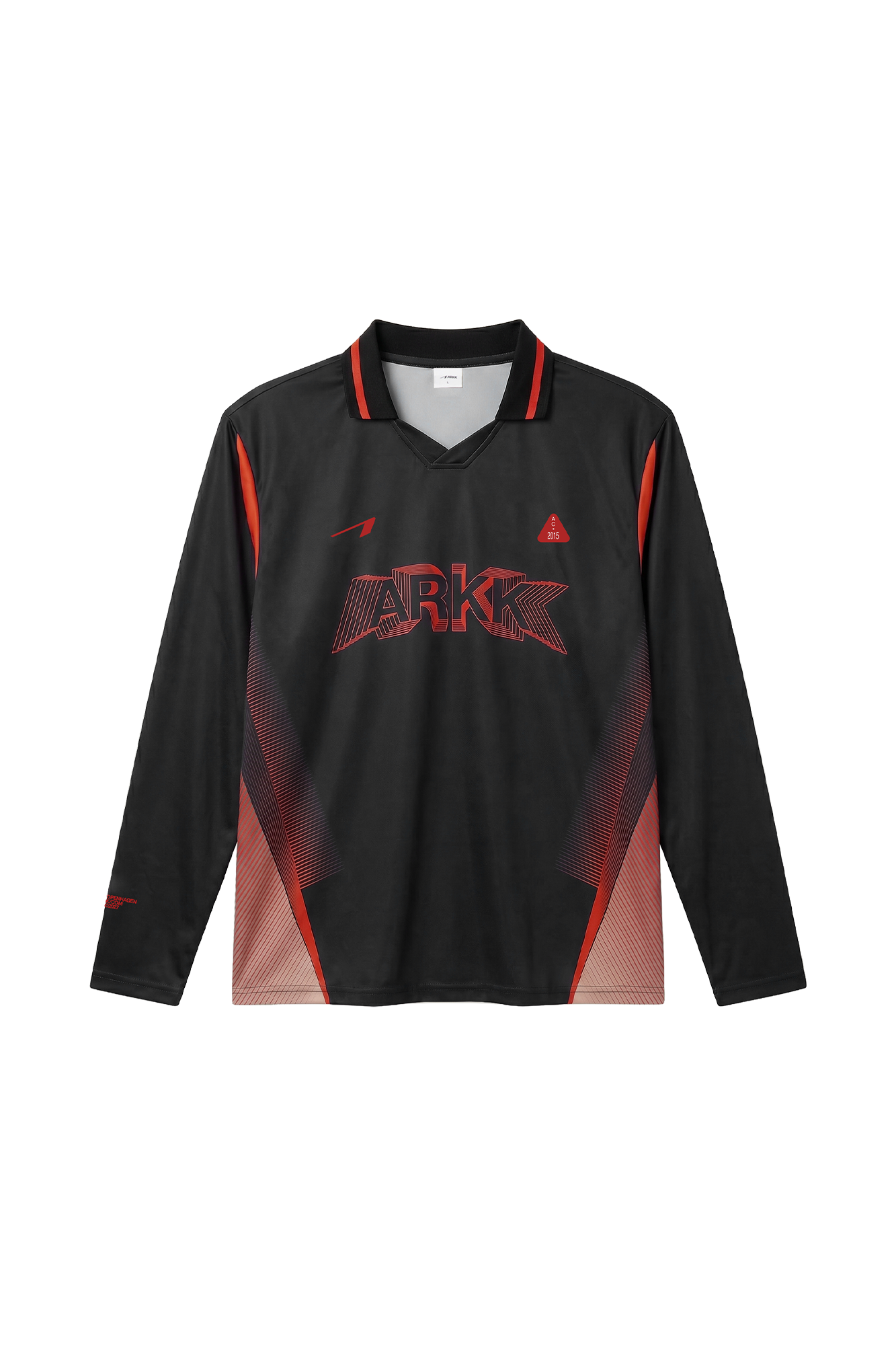 ARKK Apparel Football Shirt LS | Black Red T-Shirt